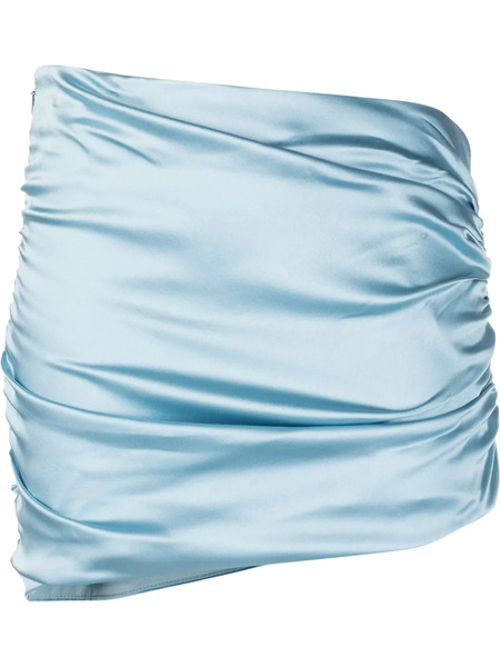  Alessandra Rich Asymmetric Satin Mini Skirt - Blue 