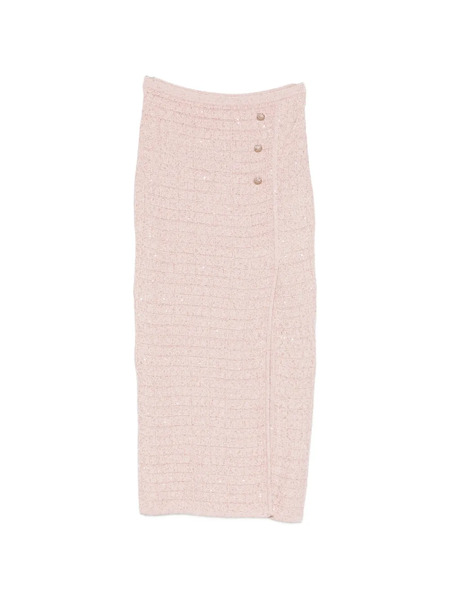  Alessandra Rich Button-embellished Midi Skirt - Pink 