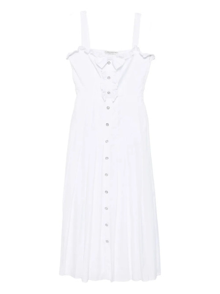  Alessandra Rich Buttoned Midi Dress - White 