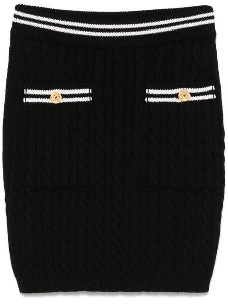  Alessandra Rich Cable-knit Mini Skirt - Black 
