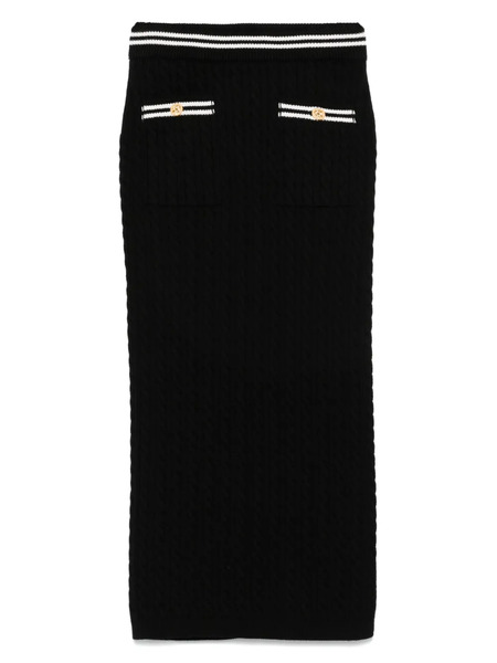  Alessandra Rich Cotton Midi Skirt - Black 