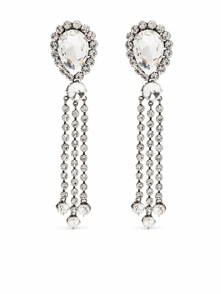  Alessandra Rich Crystal Drop Earrings - Silver 