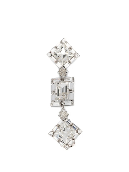  Alessandra Rich Crystal Drop Earrings - Silver 