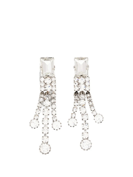  Alessandra Rich Crystal Embellished Earrings - Silver 