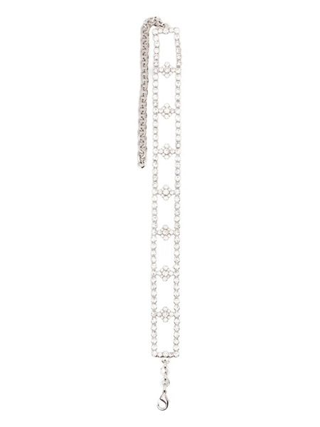 Alessandra Rich Crystal-embellished Necklace - Silver 