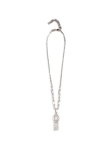  Alessandra Rich Crystal Fringes Necklace - Silver 