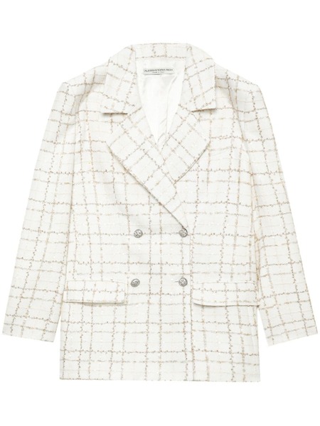  Alessandra Rich Double-breasted Tweed Blazer - White 