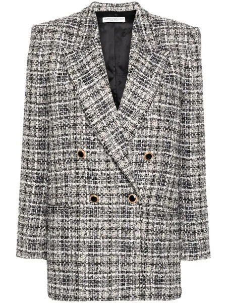  Alessandra Rich Double-breasted Tweed Blazer - White 
