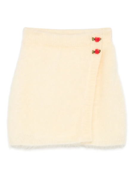  Alessandra Rich Embellished Wrap Mini Skirt - Yellow 