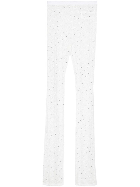  Alessandra Rich Floral-lace Semi-sheer Leggings - White 