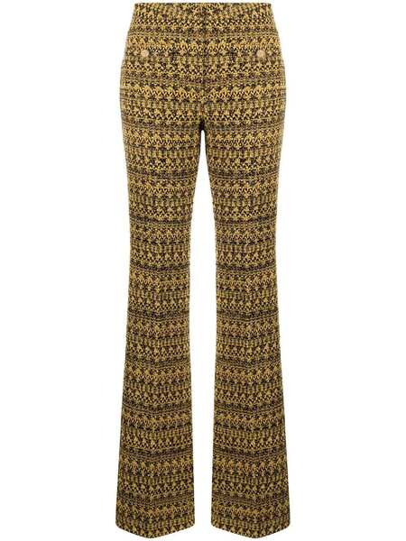  Alessandra Rich Graphic-print Tailored Trousers - Yellow 