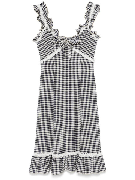  Alessandra Rich Grid-pattern Midi Dress - Blue 