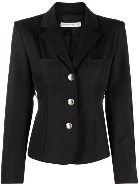  Alessandra Rich Lace-up Wool-blend Blazer - Black 