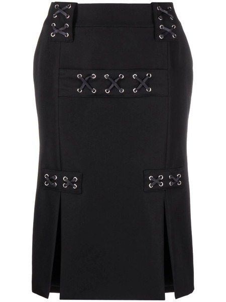  Alessandra Rich Lattice-embellished Midi Skirt - Black 