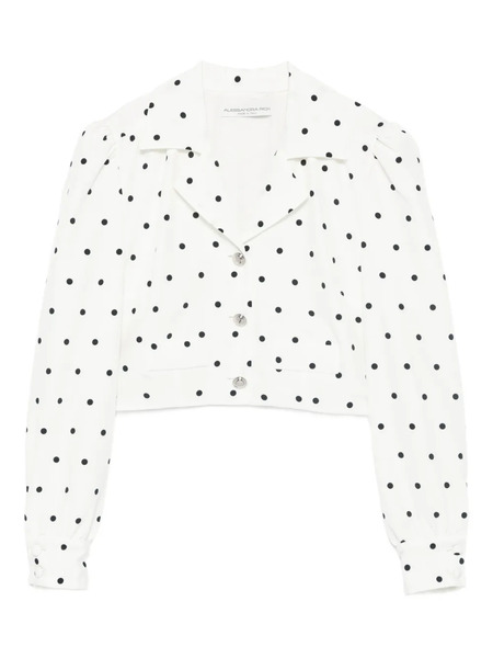  Alessandra Rich Polka-dot Buttoned Jacket - White 