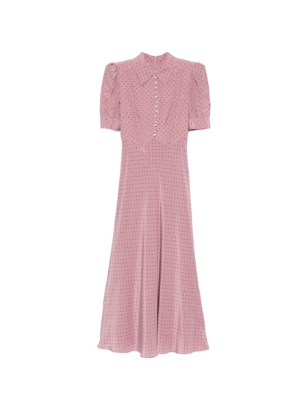  Alessandra Rich Polka-dot Midi Dress - Pink 