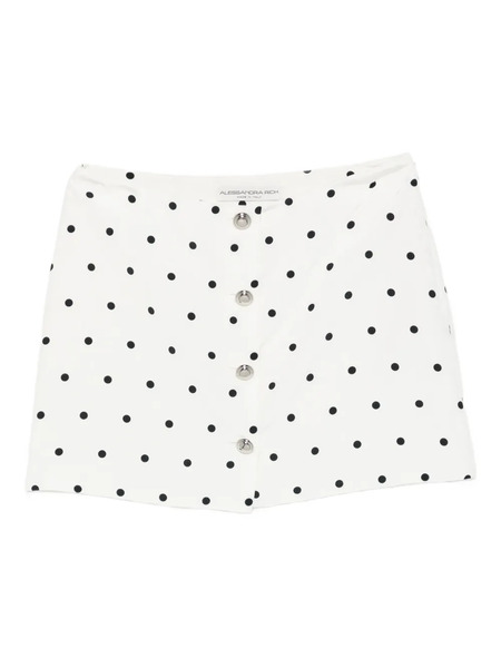  Alessandra Rich Polka Dot-print Miniskirt - White 