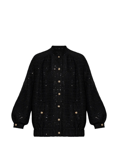  Alessandra Rich Sequin Button Jacket - Black 