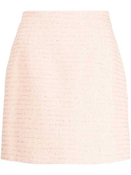  Alessandra Rich Sequin-embellished Tweed Miniskirt - Pink 