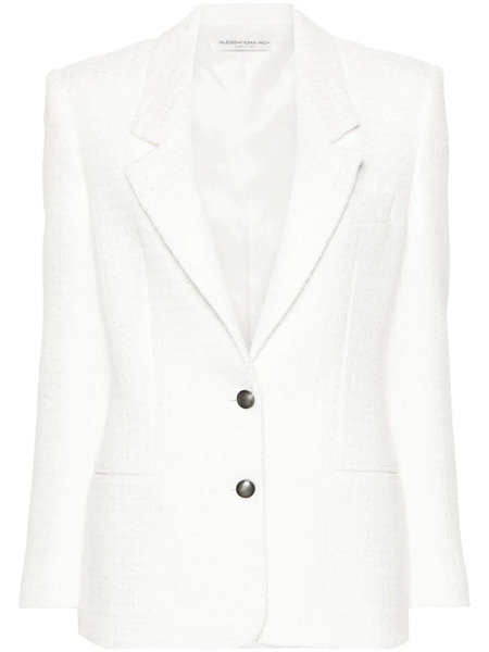  Alessandra Rich Single-breasted Bouclé Blazer - White 