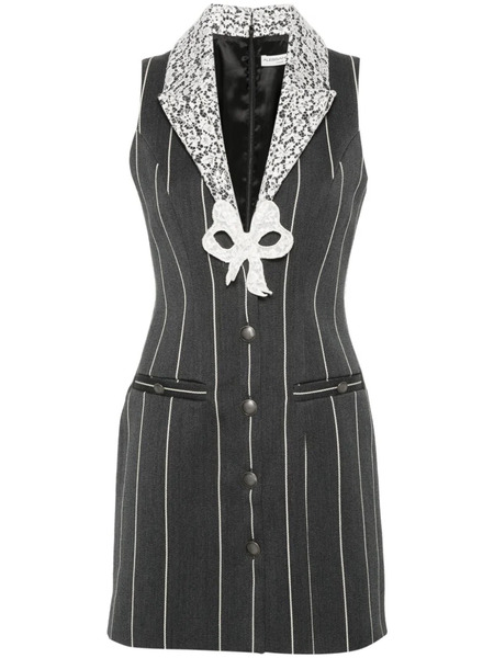 Alessandra Rich Sleeveless Pinstripe Mini Dress - Grey 