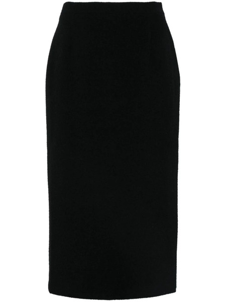  Alessandra Rich Tweed Bouclé Midi Skirt - Black 