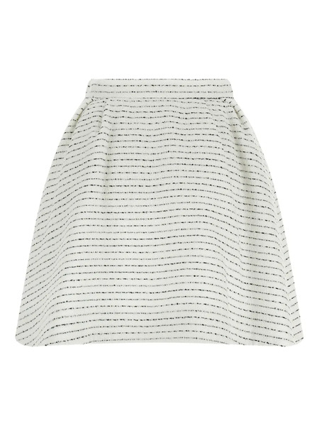  Alessandra Rich Tweed Pleated Mini Skirt - White 