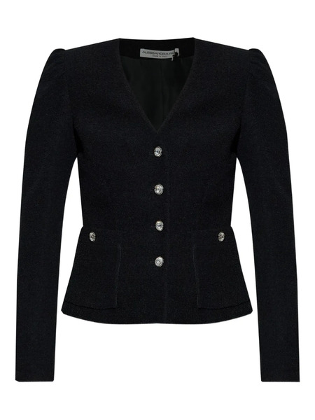  Alessandra Rich V-neck Fitted Jacket - Black 