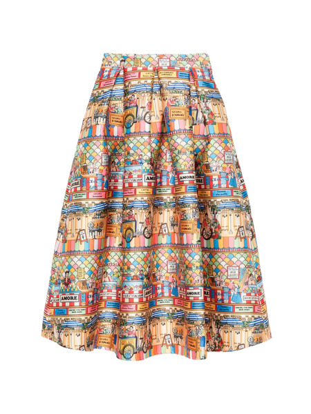  Alessandro Enriquez A-line Midi Skirt - Orange 