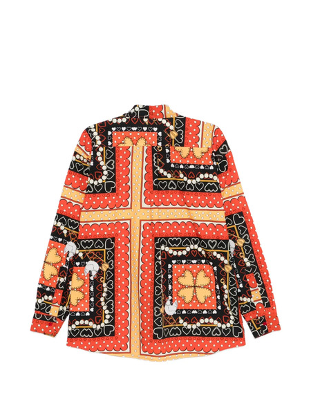  Alessandro Enriquez Hearts Print Top - Red 