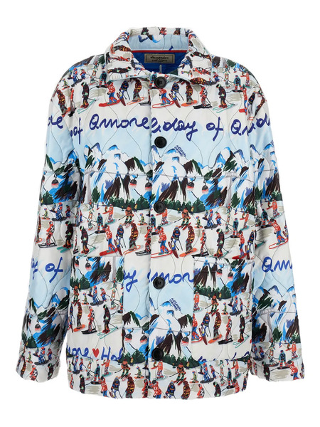  Alessandro Enriquez Printed Buttoned Jacket - White 