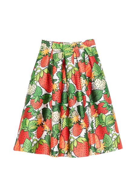  Alessandro Enriquez Strawberry-print Midi Skirt - Red 