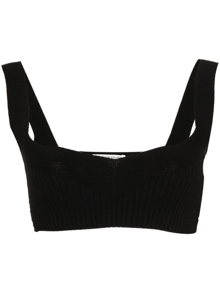  Alessandro Vigilante Ribbed Cropped Top - Black 