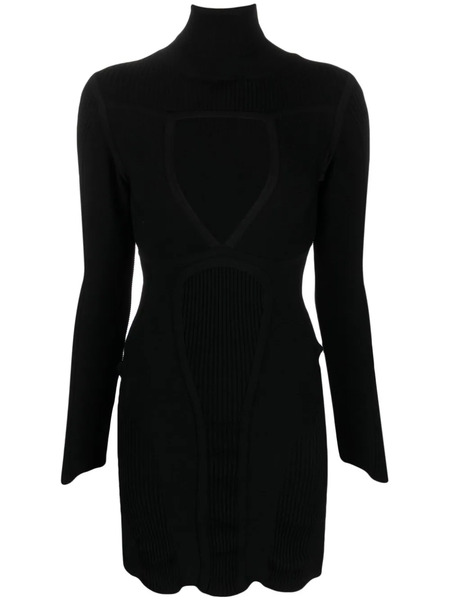  Alessandro Vigilante Roll-neck Cut-out Minidress - Black 