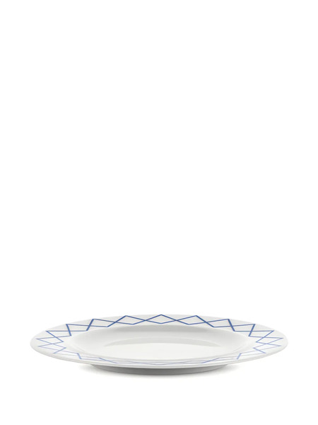  Alessi My Beaut China Geometric-pattern Dessert Plate (set Of Four) - White 