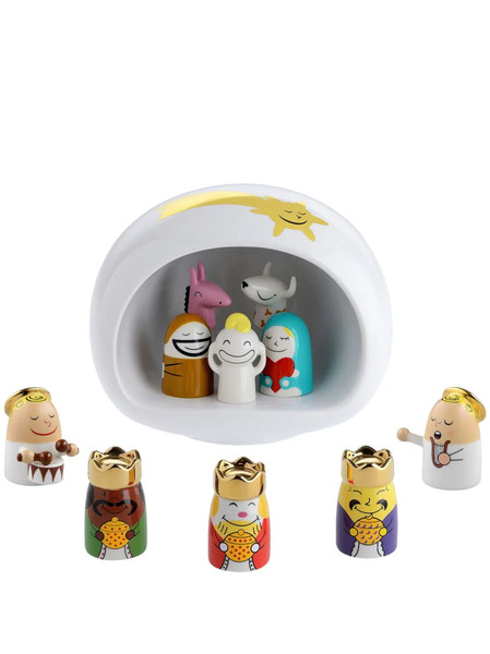  Alessi Presepe Nativity Decoration (set Of 10) - White 