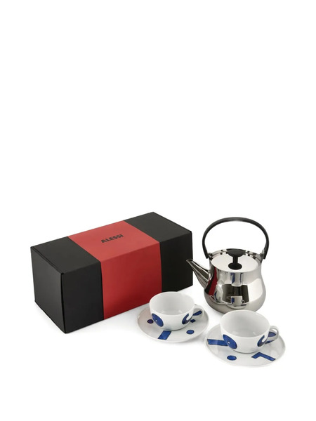  Alessi Printed Tea Set - Silver 