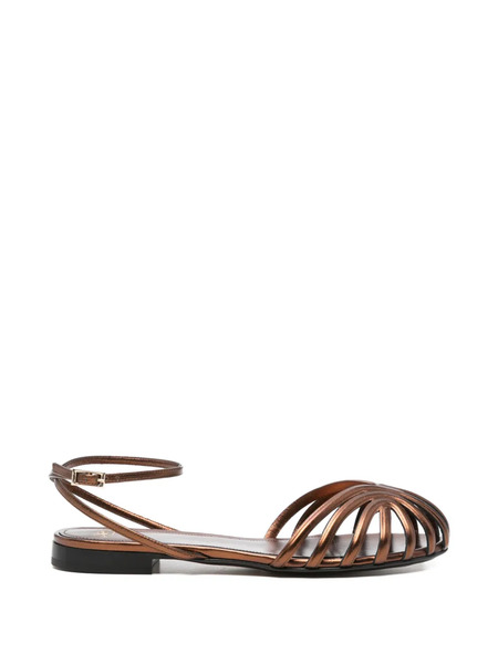  Alevì Caged Flat Sandals - Brown 