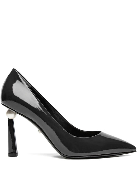  Alevì 95mm Patent Leather Pearl-embellished Pumps - Black 