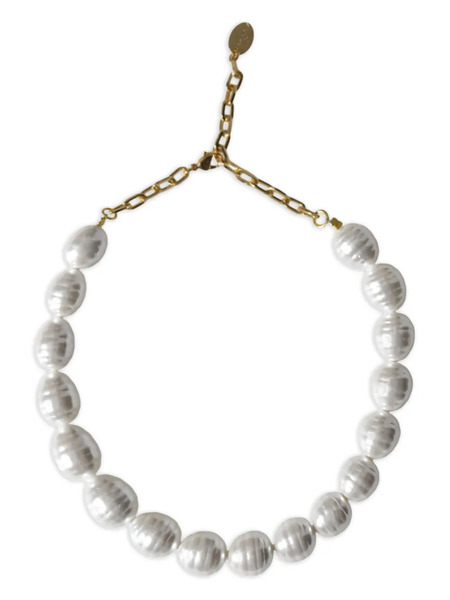  Alevì Pearl-effect Chain Necklace - White 