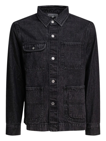  Alex Mill Button-fastening Cargo-pocket Jacket - Black 