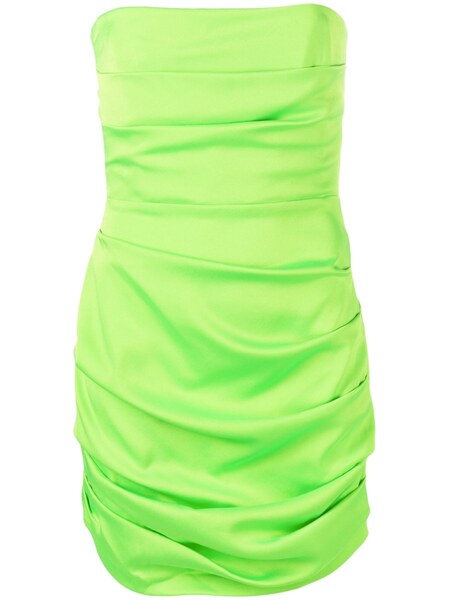  Alex Perry Colten Pleated Strapless Minidress - Green 
