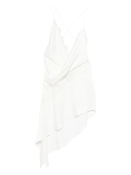  Alex Perry Lace Asymmetric Mini Dress - White 