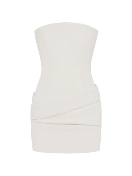  Alex Perry Strapless Drape Mini Dress - Neutrals 