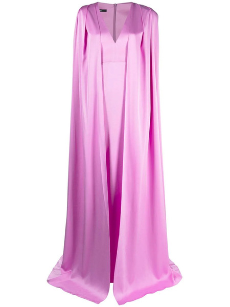  Alex Perry V-neck Cape Gown - Purple 