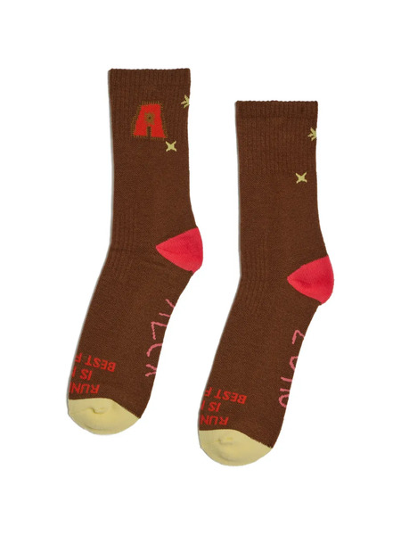  Alex Zono Star Intarsia Socks - Brown 