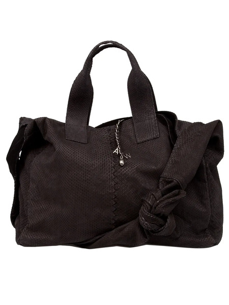  Alexa Wagner Python Skin Tote - Black 
