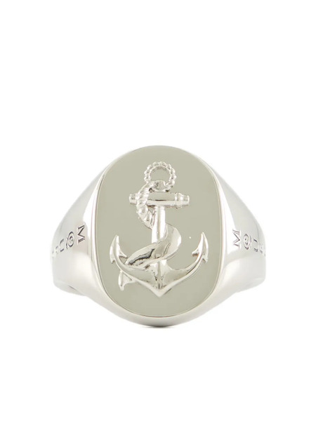  Alexander Mcqueen Anchor Signet Ring - Silver 