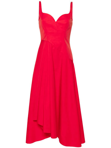  Alexander Mcqueen Asymmetric Flared Midi Dress 