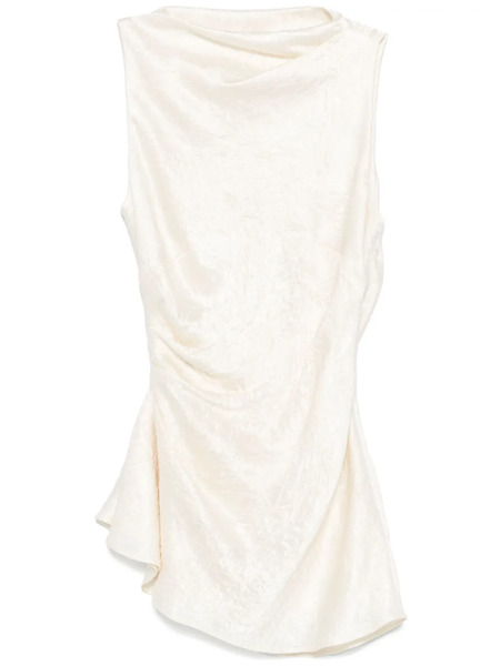  Alexander Mcqueen Asymmetric Satin Top - Neutrals 